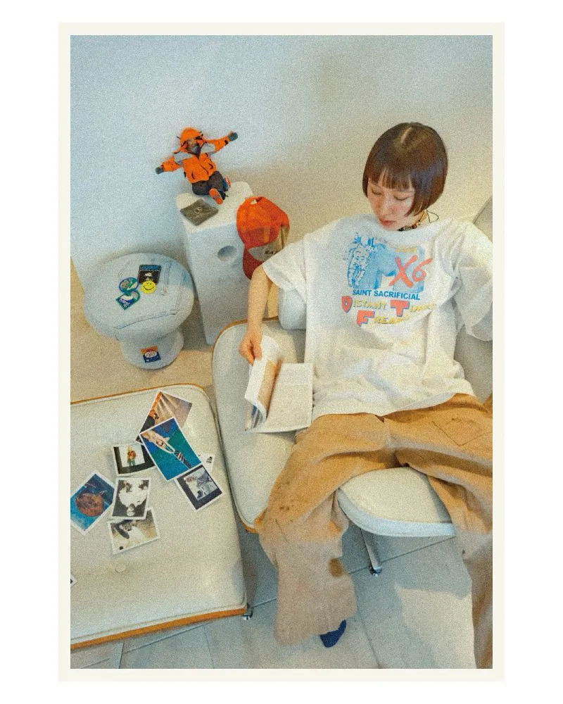 SAINT Mxxxxxx × Sean Wotherspoon SW_SS TEE/ASTRO/WHT SW joint retro enzyme wash old tee Astronaut distressed short sleeves off-white S-XL Correct version Customized SW joint wash water label Original development No production without looking at pictures Printing pixel level restoration